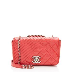Chanel Patent Leather Coco Boy Small Flap Bag